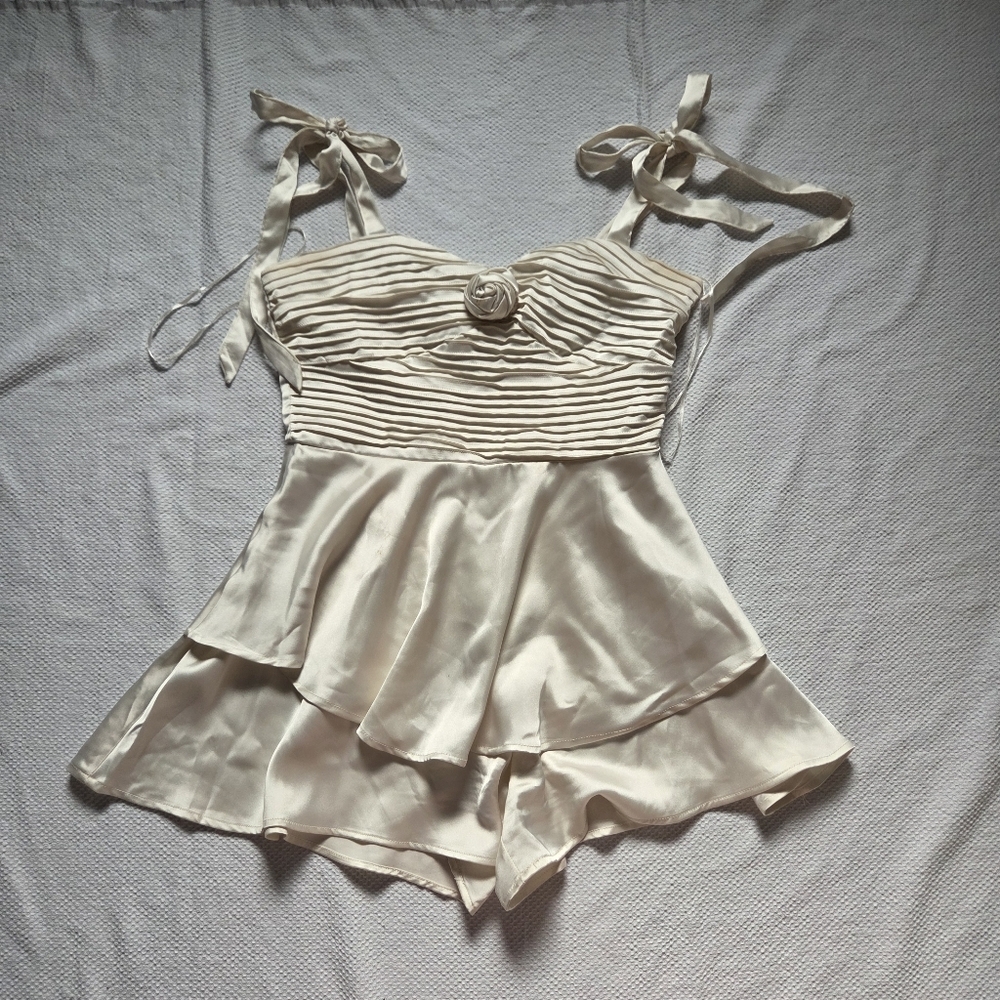 Ivory Satin Romper - Fashion Nova - Picture 3 of 7